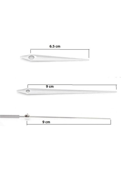 Beyaz 18 mm Quartz Saat Mekanizması ve Seti (Akrep, Yelkovan, Saniye) modelleri