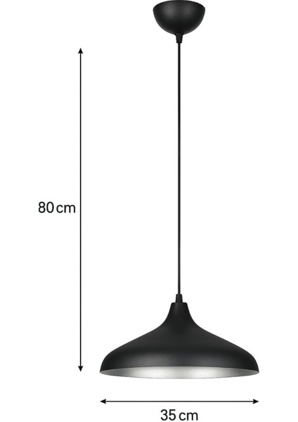 Nil Siyah Içi Gümüş Renk Özel Tasarım Modern Dekoratif Sarkıt Cafe - Mutfak Tekli Avize fiyatları