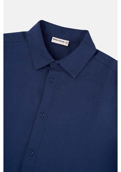 Basic Tencel™ Uzunkollu Gömlek - Lacivert