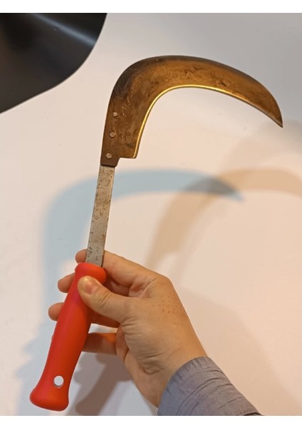 Sürmene Çayır Orağı El Yapımı Keskin Çim Biçme Orak Kırmızı