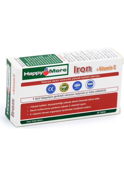 HappyMore Vitamin D3 ve Vitamin K2 İçeren 30 Tablet Takviye Edici Gıda indirimleri