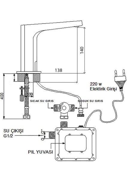 Aqua Fotoselli Lavabo Bataryası fiyatları