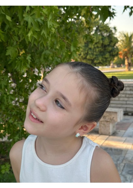 Papyonlu Hyllo Kity Motifli Gümüş Çocuk Küpe, 925 Ayar Gümüş Kız Çocuk Küpe, Çocuk Gümüş Küpe fiyatları