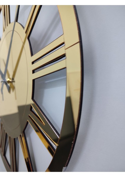 Modern Altın Renkli Ahşap Duvar Saati, Şık ve Zarif Tasarım fiyatları