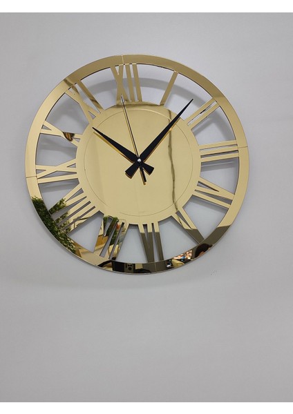 Modern Altın Renkli Ahşap Duvar Saati, Şık ve Zarif Tasarım fırsatları
