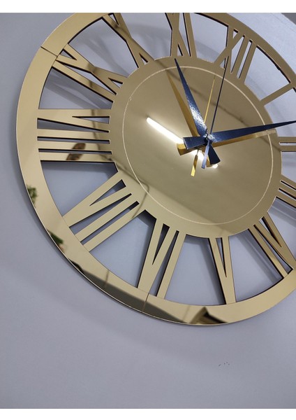 Modern Altın Renkli Ahşap Duvar Saati, Şık ve Zarif Tasarım indirimleri