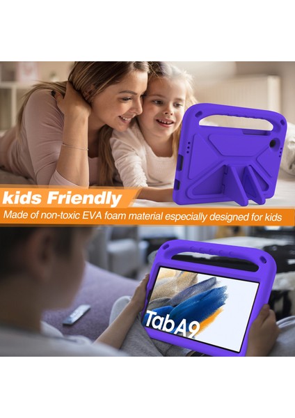 Samsung Galaxy Tab A9 Kılıf Darbeye Dayanıklı Kickstand Eva Tablet Kılıfı Saplı-Mor (Yurt Dışından) fırsatları