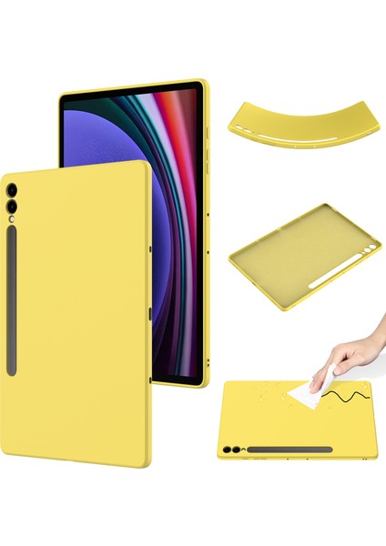 Samsung Galaxy Tab S9+Kılıf Çizilmez Sıvı Silikon Kapak-Sarı (Yurt Dışından) fiyatları