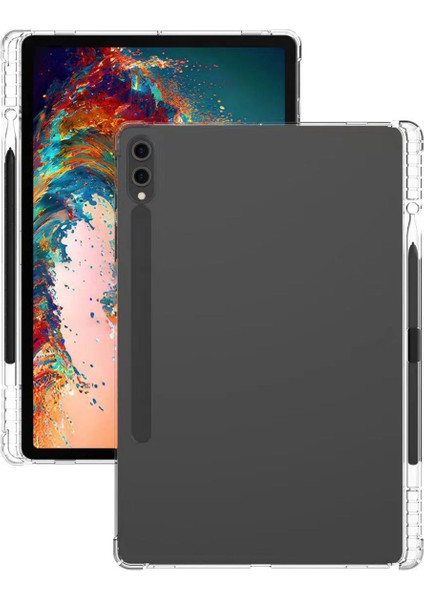 Samsung Galaxy Tab S10 Ultra Kılıf Güçlendirilmiş Dört Köşe Düşmeye Karşı Dayanıklı Şeffaf Tpu Tablet Kılıfı Kalem Yuvası ile (Yurt Dışından) modelleri