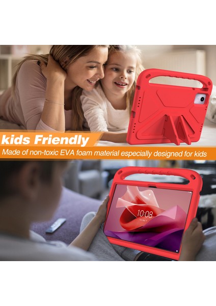Lenovo Tab M11/XIAOXIN Pad 11 2024 Kılıf Eva Saplı Ayaklı Tablet Kılıfı-Kırmızı (Yurt Dışından) indirimleri