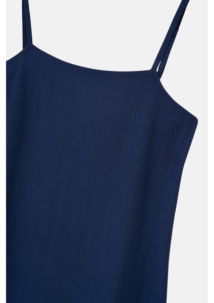 Basic Tencel™ Uzun Elbise - Lacivert