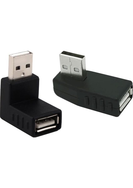 USB 2.0 Doksan Derece USB 2.0 L Tipi Dişi Erkek Çevirici 2'li Set