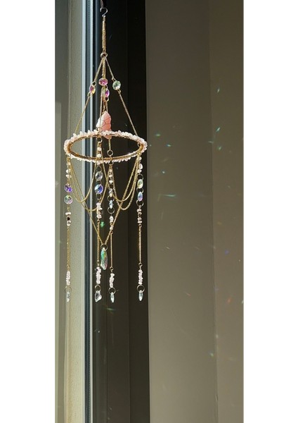Pembe Kuvars Sun Catcher 7 - Güneş Tutucu, Güneş Yakalayıcı, Doğal Taşlı, El Yapımı fiyatları