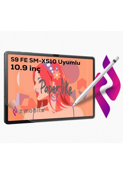Samsung Galaxy Tab S9 Fe 10.9 Inç SM-X510 Paperlike Ekran Koruyucu Esnek Kağıt Hissi Paper Like