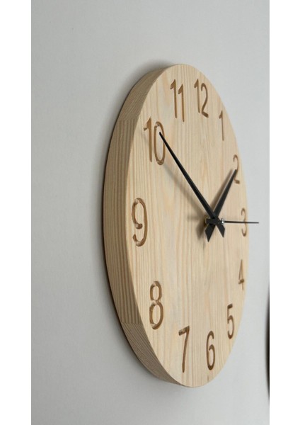 Doğal Ahşap Saat, Iskandinav Tarzı, Ekru, Şık ve Zarif Tasarım modelleri
