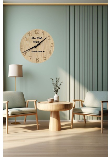 Doğal Ahşap Saat, Iskandinav Tarzı, Ekru, Şık ve Zarif Tasarım indirimleri