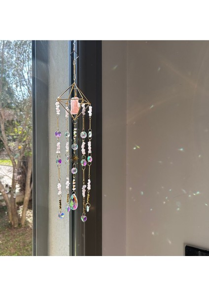 Pembe Kuvars Hediye Kutusu 5 Doğal Taş Sun Catcher, Mum, Palo Santo ve Palo Santo Tütsülük fiyatları