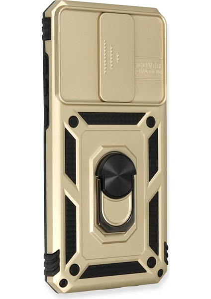 Xiaomi Redmi Note 8 Pro Kılıf Pars Lens Yüzüklü Silikon - Gold Drstr