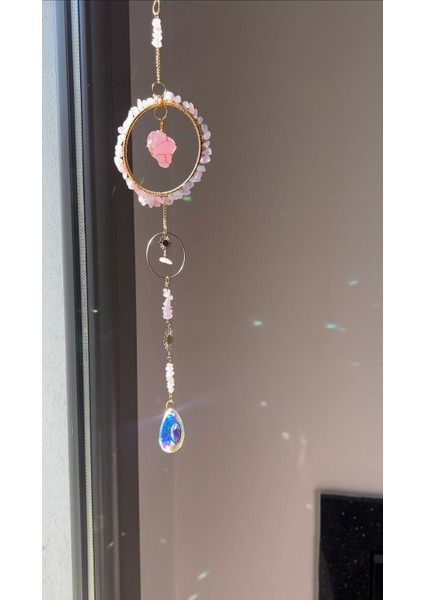 Pembe Kuvars Hediye Kutusu 6 - Doğal Taş Sun Catcher, Mum, Palo Santo ve Palo Santo Tütsülük fiyatları