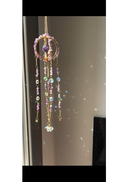 Ametist Sun Catcher 6 - Güneş Tutucu, Güneş Yakalayıcı, Doğal Ametist Taşlı, El Yapımı modelleri