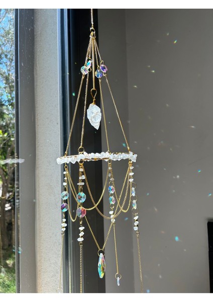 Kristal Kuvars Sun Catcher 6 - Güneş Tutucu, Güneş Yakalayıcı, Doğal Taşlı, El Yapımı fiyatları