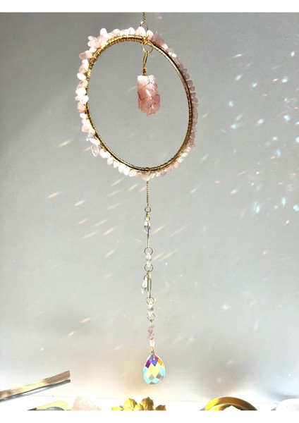 Pembe Kuvars Hediye Kutusu 3 - Doğal Taş Sun Catcher, Mum, Palo Santo ve Palo Santo Tütsülük fiyatları