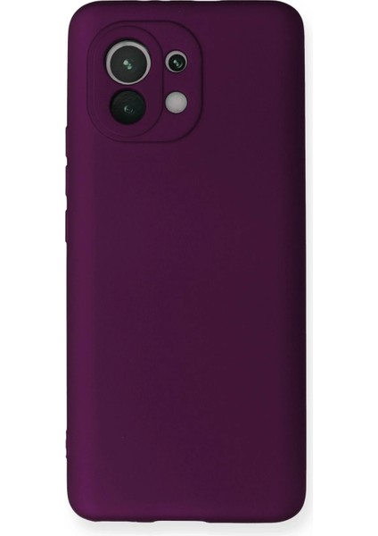 Xiaomi Mi 11 Kılıf First Silikon - Mürdüm Drstr
