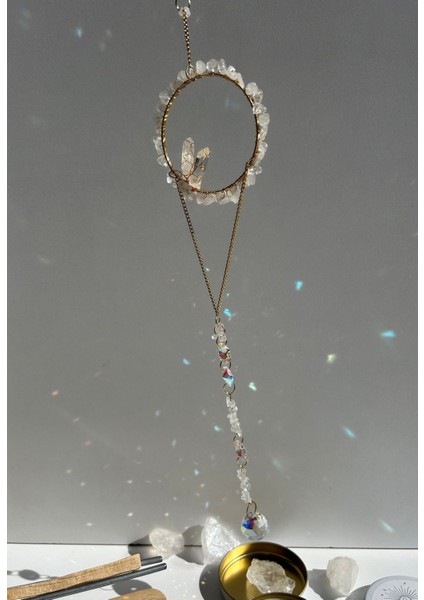 Kristal Kuvars Hediye Kutusu 4 - Doğal Taş Sun Catcher, Mum, Palo Santo ve Palo Santo Tütsülük fiyatları