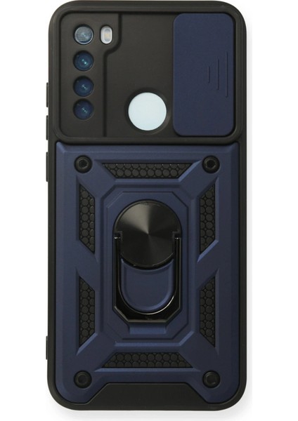 Xiaomi Redmi Note 8 Kılıf Pars Lens Yüzüklü Silikon - Lacivert Drstr