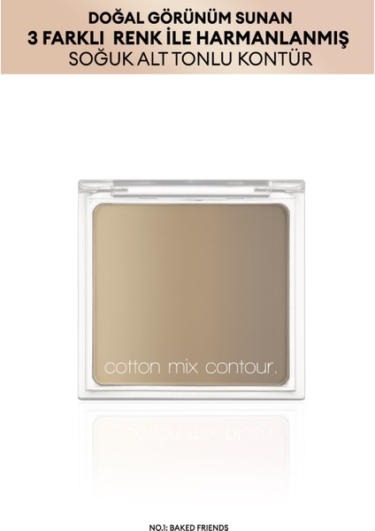 Doğal Görünümlü, 3 Farklı Renk Tonu Içeren, Uzun Süre Kalıcı Kontür Cotton Mix Contour (NO.1)