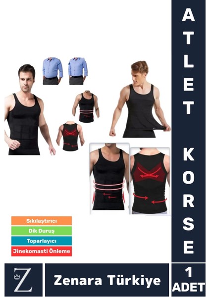Özel Üretim Jinekomasti Dik Duruş Göbek Göğüs Toparlayan Sıkılaştıran Ultra Esnek Erkek Atlet Korse
