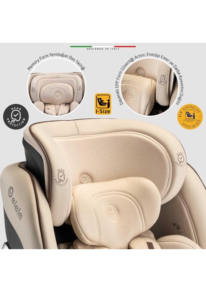Stradafix 360° Dönen I-Size Oto Koltuğu Isofix 40-150 cm 0-36 kg Gri