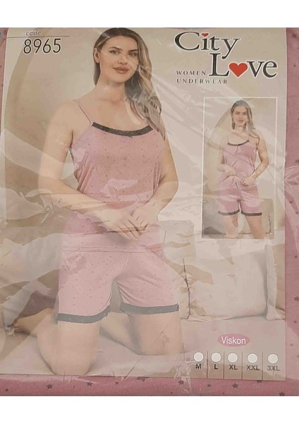 City Love Kadın Ince Askılı Şortlu Pijama Takımı fiyatları