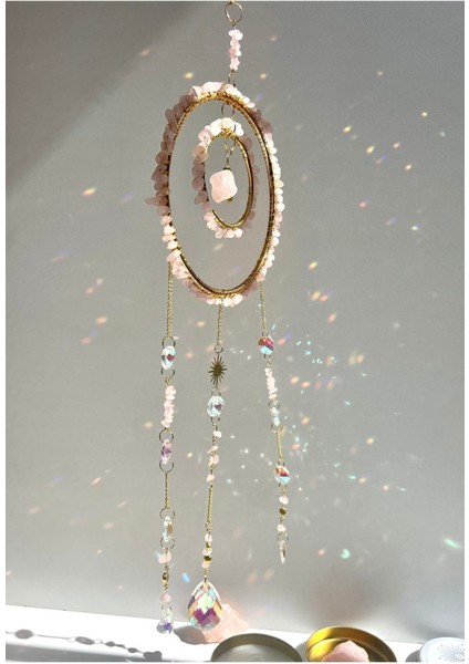 Pembe Kuvars Sun Catcher 4 - Güneş Tutucu, Güneş Yakalayıcı, Doğal Taşlı, El Yapımı fiyatları