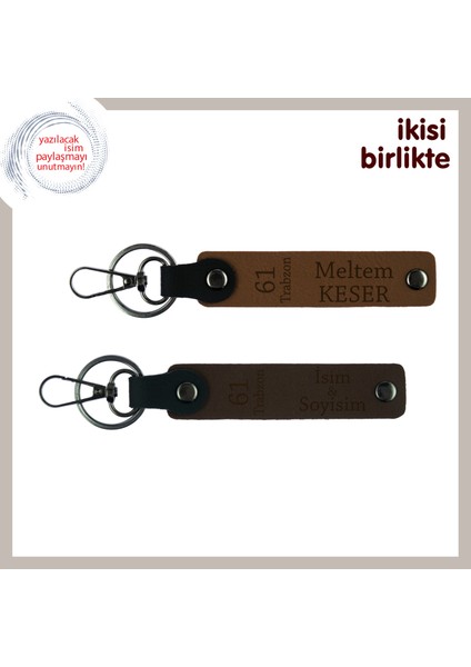 Memleketine Gönülden Bağlı Olanlara, 61 Trabzon Temalı Kişisel Anahtarlık Seti, Açık Kahve-K Kahve