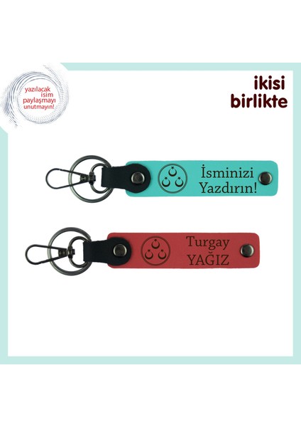 Kalbinin Sahibine Sunulacak Milli Ruhlu Hediye – Üç Ayyıldızlı Anahtarlık, Turkuaz-Nar Çiçeği