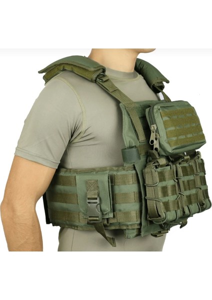 Ayarlanabilir Molle Uyumlu Çok Cepli Taktik Plate Carrier Yelek – Askeri ve Outdoor Kullanım