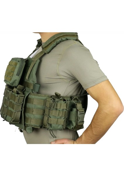 Ayarlanabilir Molle Uyumlu Çok Cepli Taktik Plate Carrier Yelek – Askeri ve Outdoor Kullanım