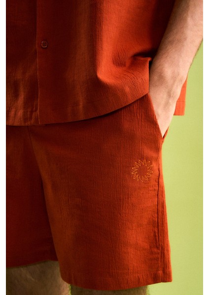 Güneş Müslin Şort - Kiremit indirimleri