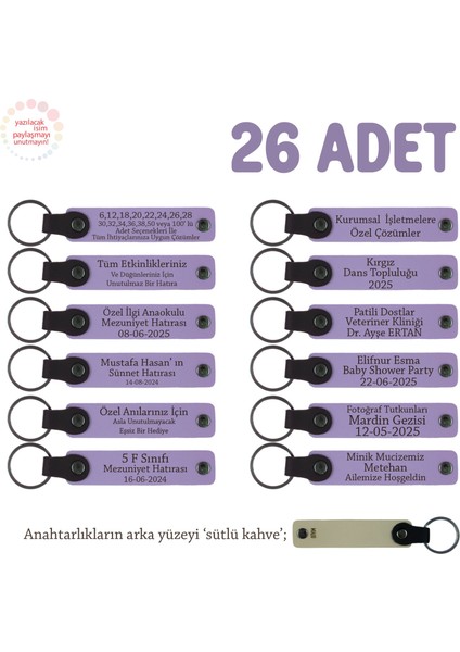 Avukatlık Bürosu Için Konuklarınıza Değerli Hediyelik Anahtarlık, 26' Lı Set, Mor Menekşe & S Kahve