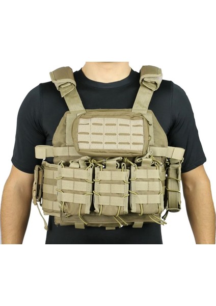 Ayarlanabilir Molle Uyumlu Çok Cepli Taktik Plate Carrier Yelek – Askeri ve Outdoor Kullanım