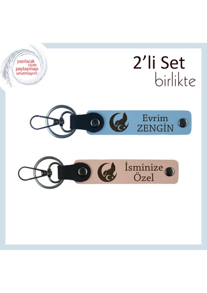 Askerlik Anısı Olarak Hediye – Bozkurt ve Ayyıldız Isimli Anahtarlık Takımı, Gök Mavi-Yavru Ağzı