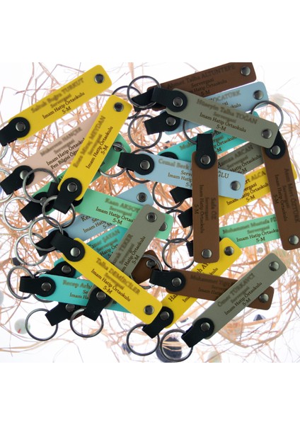 Bebek Ziyaretine Gelenlere Hediyelik Isim Mesaj Yazılabilen, 14'lü Anahtarlık, Pudra & Gri fiyatları