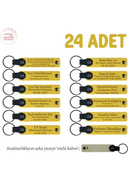 Sarı & Sütlü Kahve, Konferans Organizasyonlarında Dağıtılacak 24’lü Set, Kişisel Mesajlı Deri Hatıra