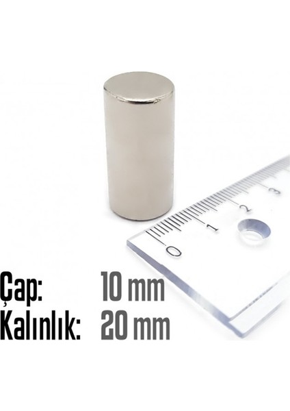 Neodyum Mıknatıs Silindir Çap 10MM , Kalınlık 20MM ( 2 Adet) fiyatları