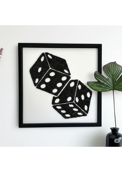 Zar Figürlü Yosun Duvar Dekoru | 45X45 cm | El Yapımı Gamer ve Dnd Temalı Yosun Tablo | Siyah Ahşap Çerçeve