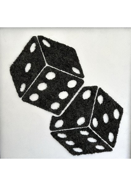 Zar Figürlü Yosun Duvar Dekoru | 45X45 cm | El Yapımı Gamer ve Dnd Temalı Yosun Tablo | Siyah Ahşap Çerçeve
