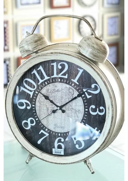 Şık Dekoratif Masa ve Duvar Saati, Krem Renk, Zarif Tasarım