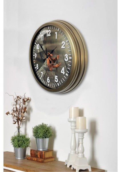 Eskitme Metal Yaprak Duvar Saati, 36 Cm, Şık ve Dekoratif Hediye Seçeneği fiyatları