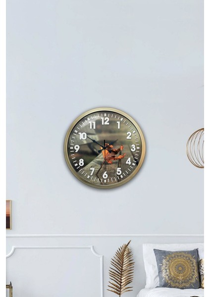 Eskitme Metal Yaprak Duvar Saati, 36 Cm, Şık ve Dekoratif Hediye Seçeneği modelleri